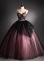 Spaghetti Straps Black Tulle Embroidery Formal Prom Dress