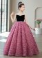 Rose Flower Sleeveless Christmas Party Dress Beauty Contest Ball Gown 3