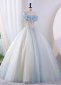 Light Blue Off the Shoulder Shiny Formal Dress 2