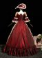 Burgundy Taffeta and Gold Floral Masked Prom Party Dress 3