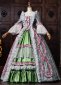 Green Blue Floral Jacquard Victorian Tea Party Dress 18th Century Rococo Ball Gown 2