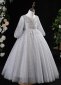 Gray Girls Princess Sequin Wedding Party Dress