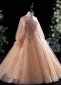 Girls Pink Long Sleeve Sequin Tulle Wedding Christmas Dresses 1