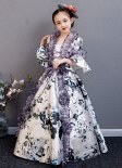 Elegant Flower Printed Girls Souther Bell Princess Dress