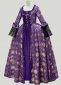 Purple Floral Baroque Rococo Queen Marie Antoinette Gown Historical Period Themed Dress 2