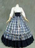 Customize Medieval Victorian Gothic Dress Carnival Grid Ball Gown