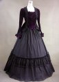 Black Long Sleeve Vintage Medieval Gothic Victorian Dress Gowns