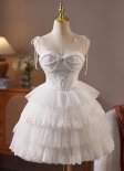 Custom-made White Off the Shoulder Appliques Mini Ball Gown Cocktail Dress