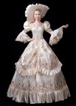 Upscale Champagne Antique Marie Antoinette Dress Victorian Stage Gown Carnivale Parade Costume