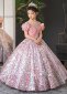 Girls Sequin Pink Mesh A line Prom Homecoming Dresses