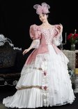 Pink Rococo Baroque Masquerade Ball Gown Women Princess Marie Antoinette Dress