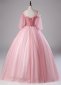 Princess Pink Spaghetti Straps Embroidery Tulle Party Dress 2