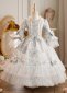 Vintage Girls Floral Halloween Christmas Ball Gown