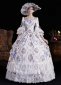Pink Purple Floral Lace Short Flare Sleeve Floor Length Venice Carnival Dress 6