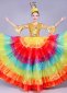 Rainbow Tulle Ruffled Dancing Dresses Professional Outfit