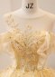 Light Yellow Backless Out off Shoulder Tulle Party Dress 1