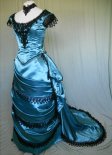 Brand New Blue Vintage Victorian Bustle Dresses Renaissance Medieval Southern Belle Wedding Ball Gowns Reenactment Clothing