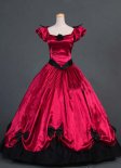 Red Short Sleeves Bow Renaissance Gothic Victorian Ball Gowns