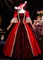 Renaissance Retro Wine Red Halloween Ball Gown Prom Dresses Half Sleeves Square Neckline Lace Floor Length Masked Formal Dress