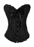 Red Black Sexy Jacquard Overbust Corsets