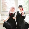 Women Black Cosplay Uniform Shinomiya Kaguya Fujiwara Chika Cosplay JK Dress