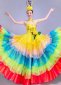 Women Hanging Neck Sequin Tulle Samba Dance Twirl Dresses