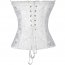 Vintage White Brocade Jacquard Overbust Corset 3