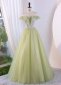 Light Green Off Shoulder Tulle Prom Dress