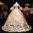 Rococo Gold Floral Long Masquerade Ball Gown Prom Dress 3
