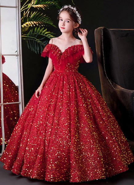 Custom Made Upscale Girls Glitter Birthday Host Children's Dress