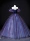 Gorgeous Deep Purple Shiny Tulle Velvet Prom Dress 2