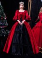 Red Cotton Wedding | Birthday | Christmas Party Dress Victorian Ball Gown Theater Costumes