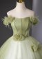 Corset Applique Light Green Tulle Graduation Dress 3