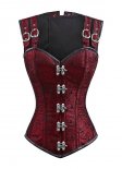 High Backed Black Jacquard Brocade Underbust Corset