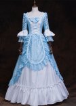Blue Rococo Belle Princess Lolita Marie Antoinette Dress Medieval Reenactment Theater Dress Brocade Victorian Period Queen Dresses