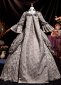 Renaissance Gray Floral Victorian Regency Rococo Mantua Dress 4