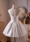 White Satin Corset Short Formal Dress 3