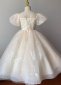 White Mesh Wedding Baptism Party Dresses 2