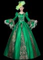 Vintage Green Renaissance Victorian Period Ball Gown Reenactment Theater Costume