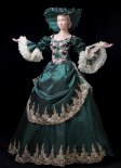 New Arrival Christmas Carnivale Gown Stage Theater Womens Vintage Dress Green Marie Antoinette Gown
