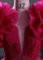 Rose Red Gorgeous Appliques Tulle Prom Dress With Flower 4