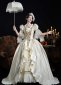 17th Century Victorian Women Tea Party Trailing Dress 1