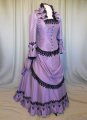 Renaissance 1886s Vintage Purple Long Sleeves Lace Victorian Bustle Dress Carnival Ball Gown