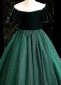 Vintage Green Velvet Mesh0Dress Banquet Party Dresses For Children 4