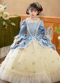 Girls Blue Marie Antoinette Ball Gown Children Victorian Souther Bell Dress
