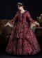 Wine Red Floral Rococo Dress Theater Costume