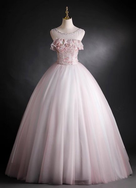 Custom-made Pink Sequin Ruffle Long Party Dress