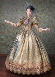 Upscale Gold Marie Antoinette Rococo Dresses Medieval Victorian Prom Masquerade Gowns Stage Theater Costume