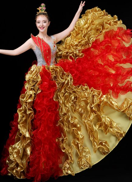 Women Cabaret Dance Tulle Tutu Dresses Carnival Performance Outfit