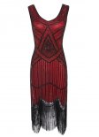 1920s Women Flapper Dresses Gatsby Sequin Dresses Vintage Lace Fringed Cocktail Dress